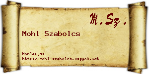 Mohl Szabolcs névjegykártya