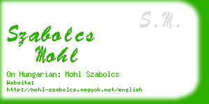 szabolcs mohl business card